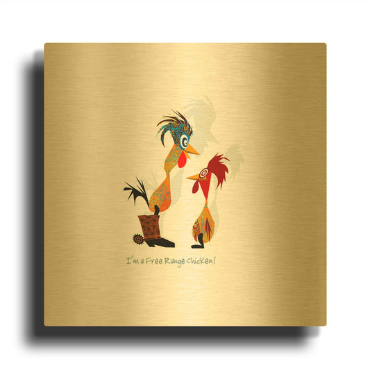'Free Range' By Chuck Wimmer Gold Metal Wall Art