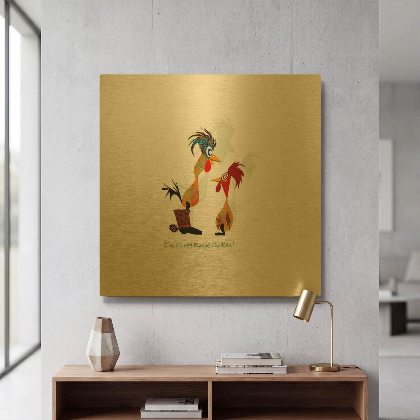 'Free Range' By Chuck Wimmer Gold Metal Wall Art