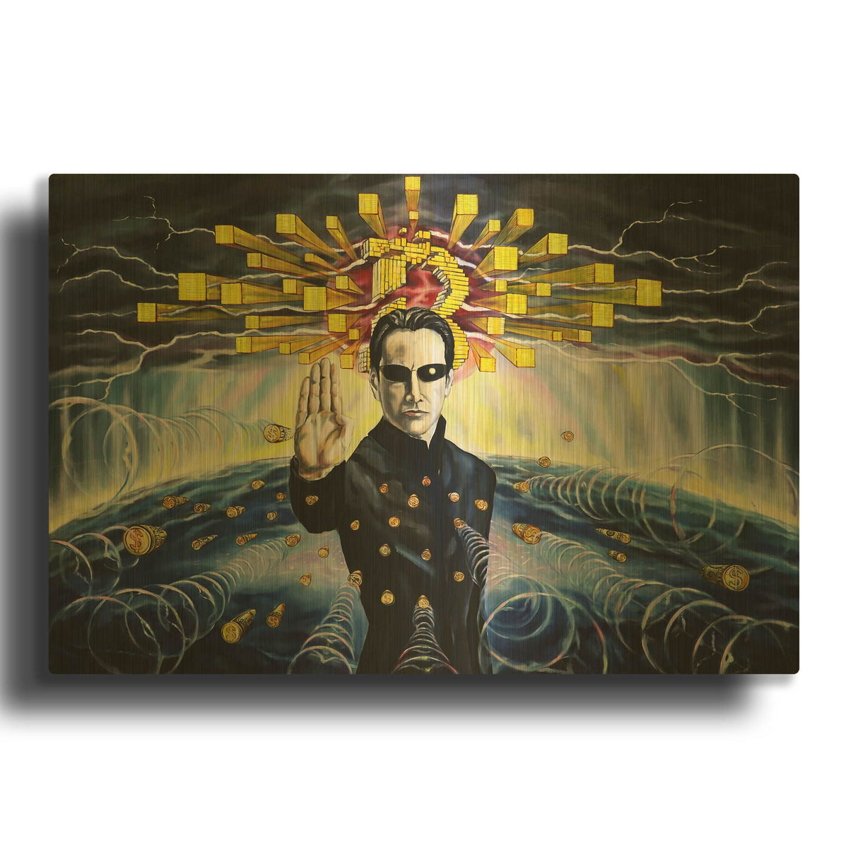 'Neo The One' By Jan Kasparec Gold Metal Wall Art