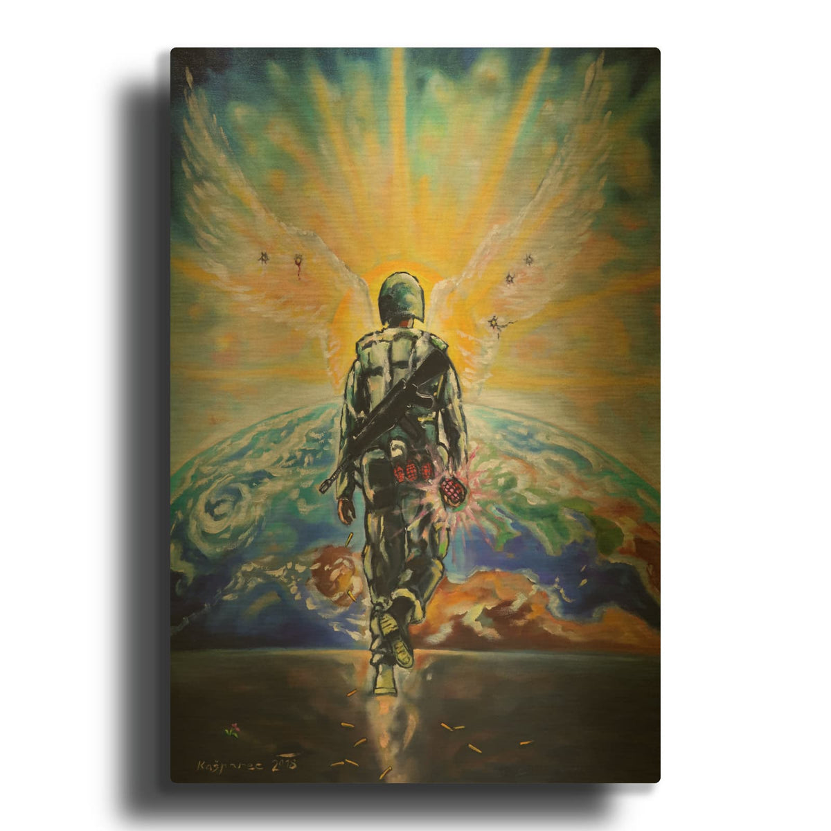 'Love Grenade' By Jan Kasparec Gold Metal Wall Art