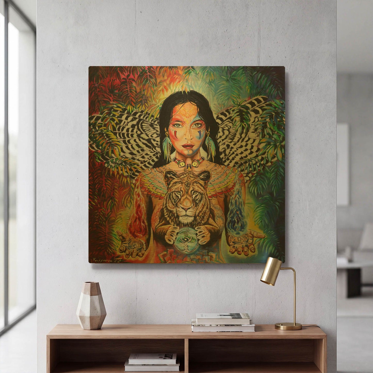 'Gaia II' By Jan Kasparec Gold Metal Wall Art