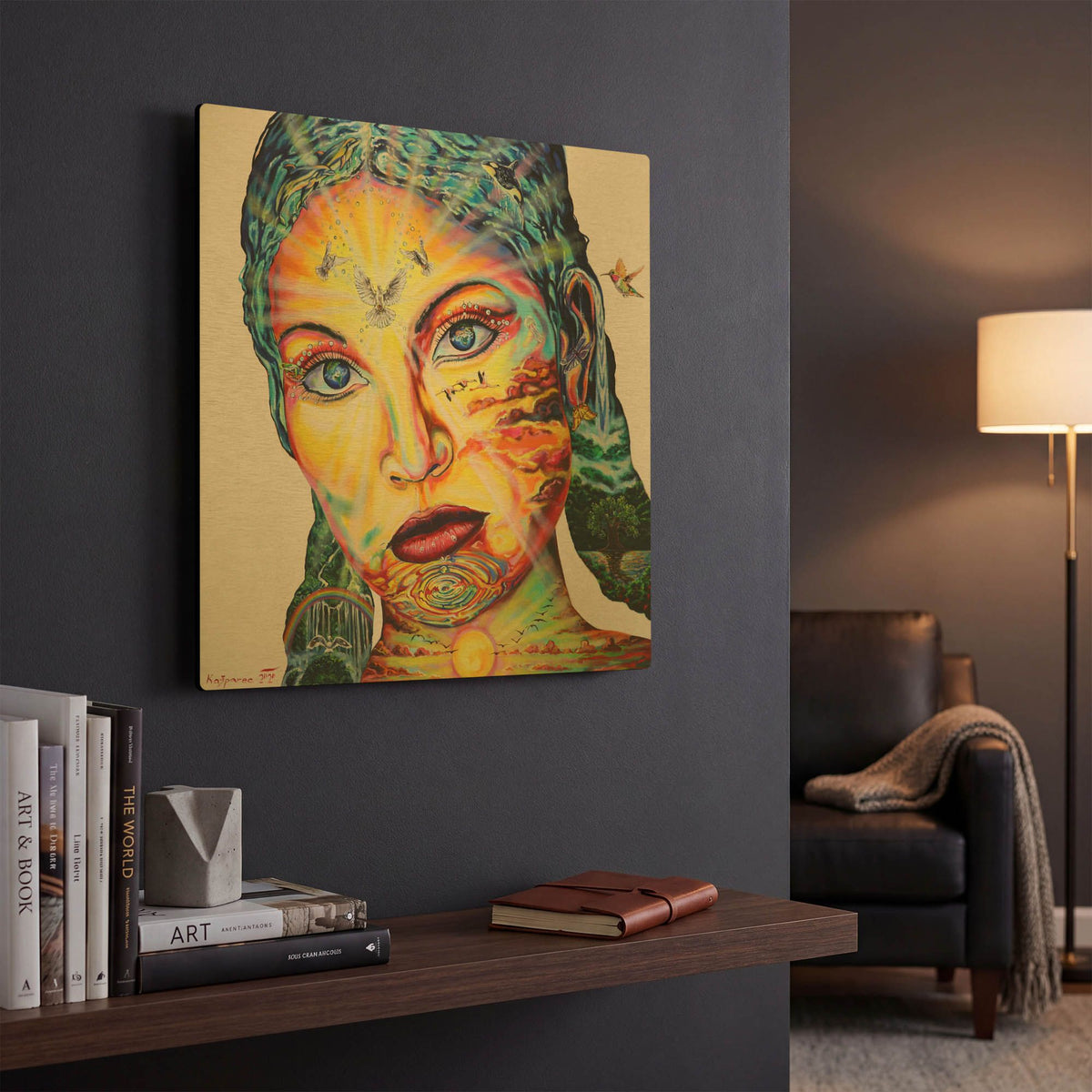 'Gaia I' By Jan Kasparec Gold Metal Wall Art