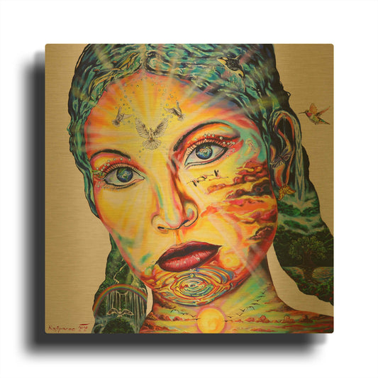 'Gaia I' By Jan Kasparec Gold Metal Wall Art