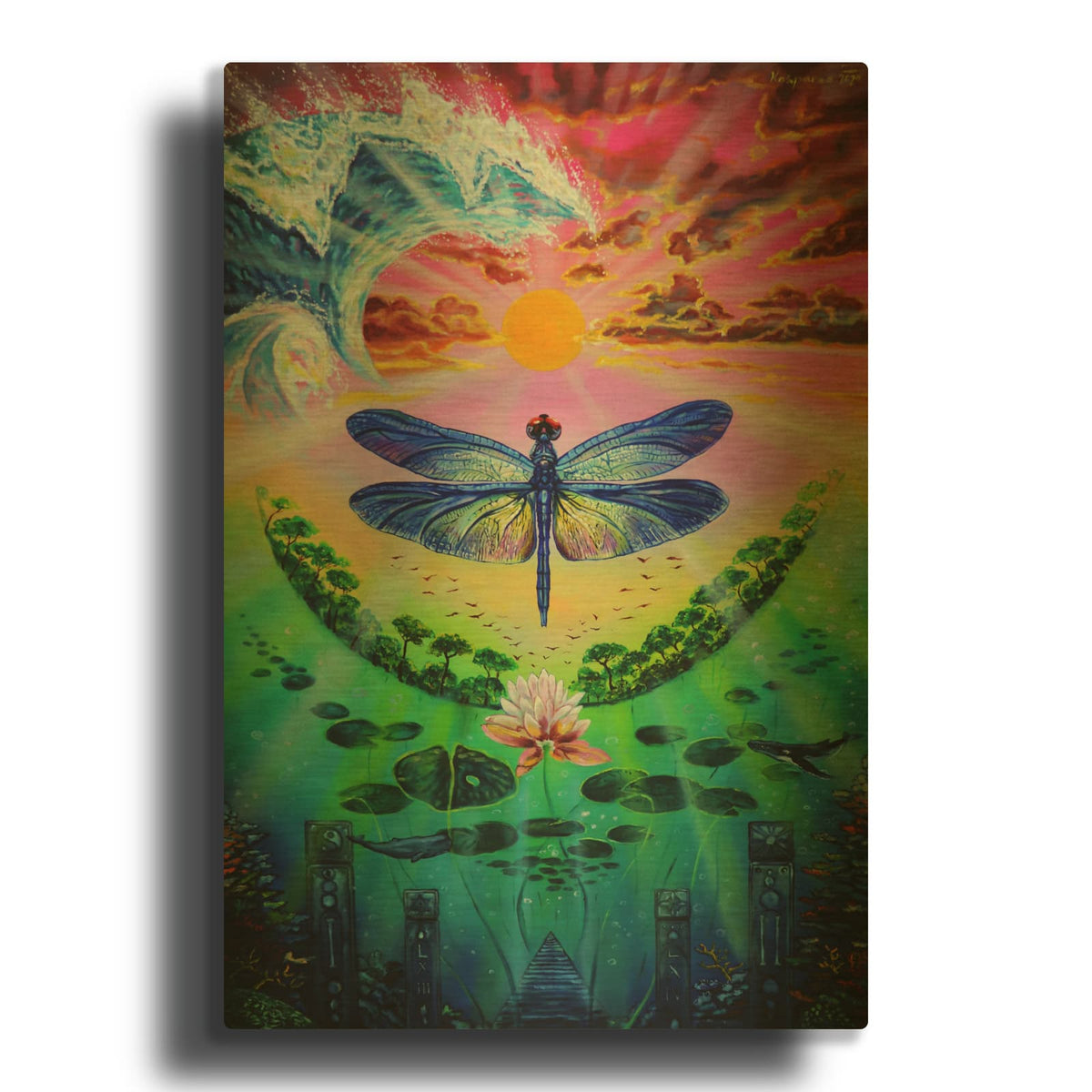 'Dragonfly' By Jan Kasparec Gold Metal Wall Art