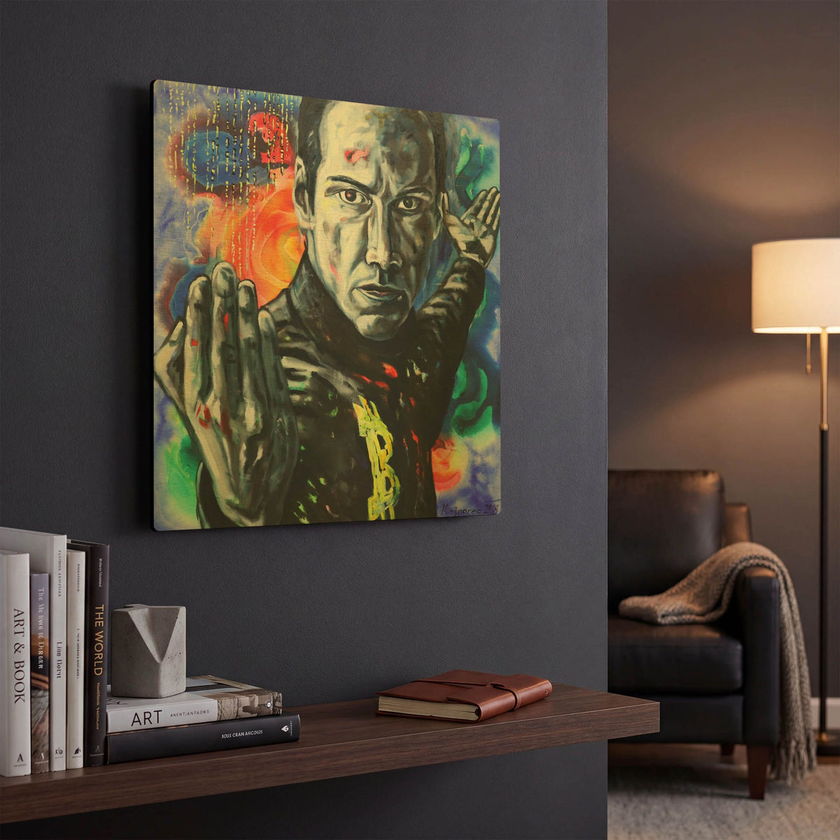 'Bitcoin Warrior' By Jan Kasparec Gold Metal Wall Art