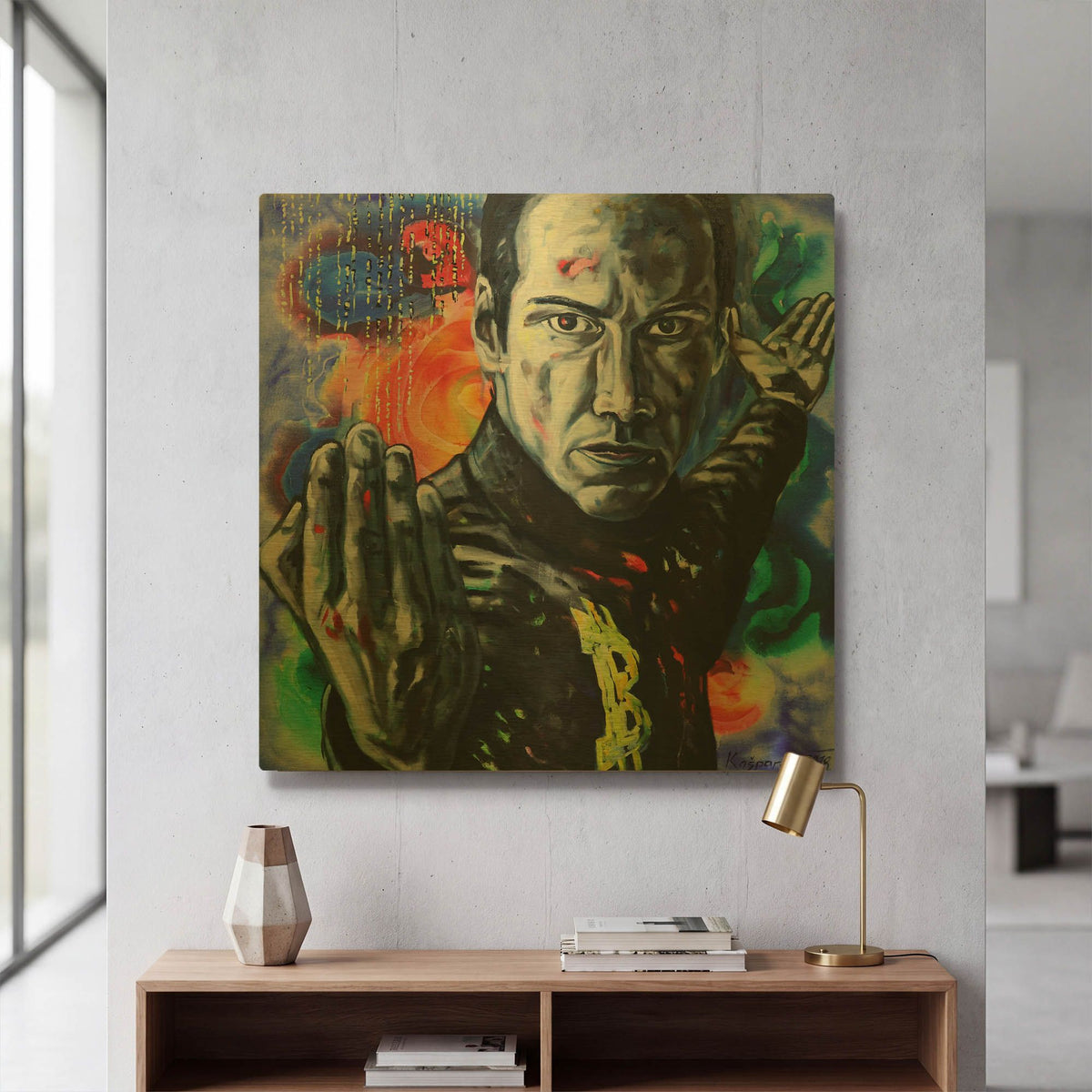 'Bitcoin Warrior' By Jan Kasparec Gold Metal Wall Art
