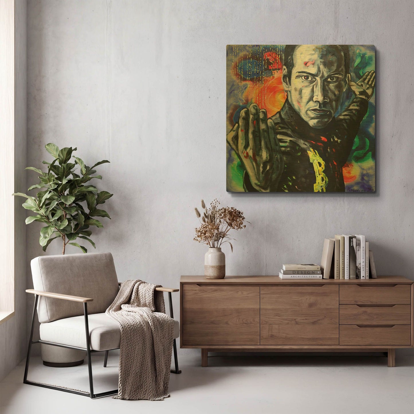 'Bitcoin Warrior' By Jan Kasparec Gold Metal Wall Art