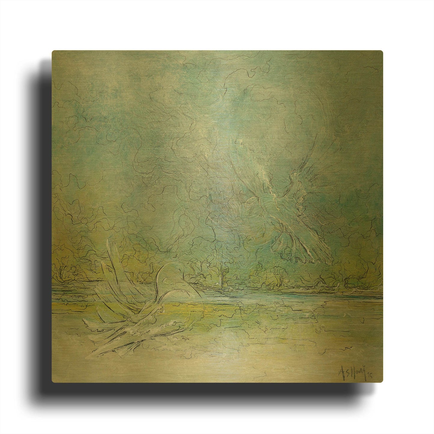 'Fredom' By Samedin Asllani Gold Metal Wall Art