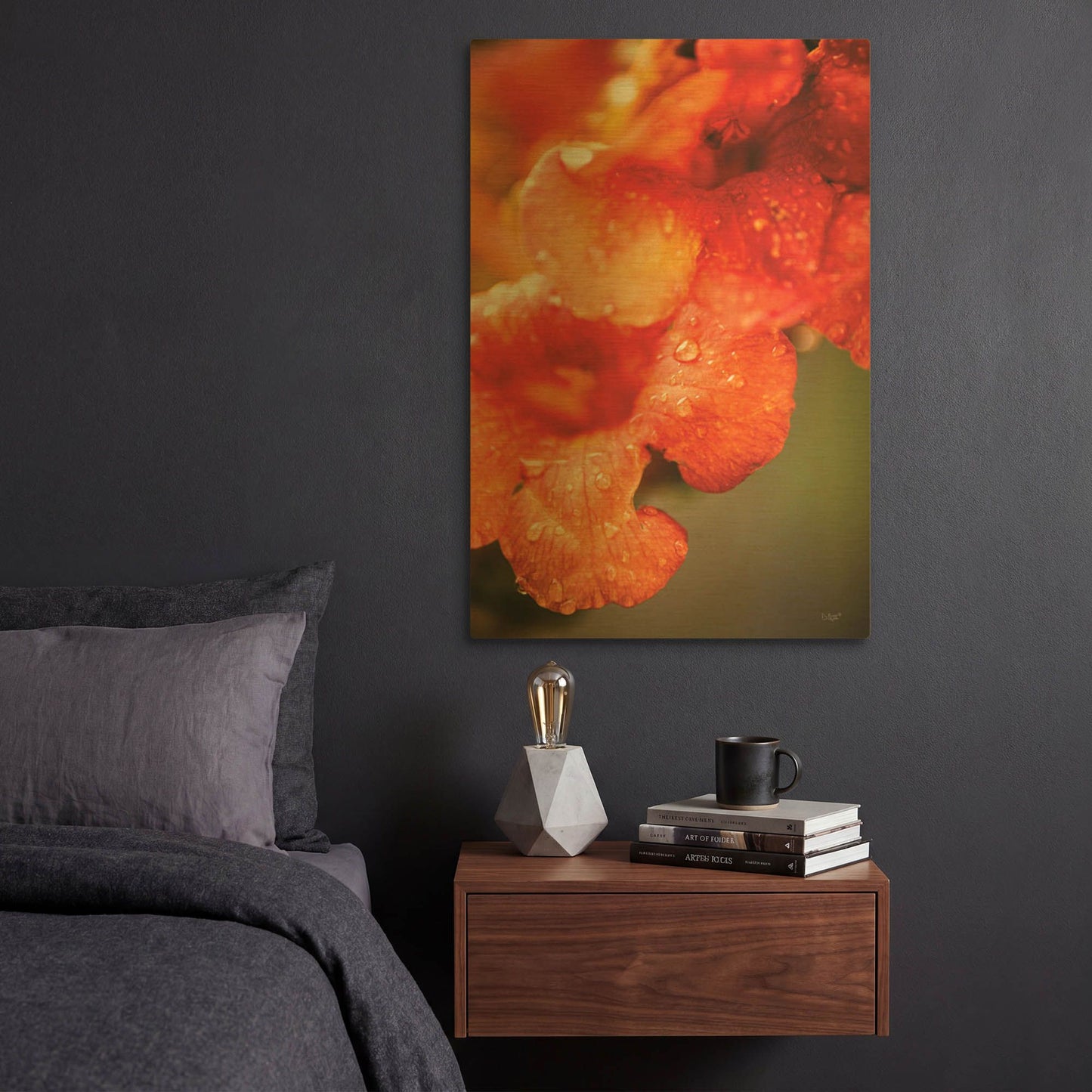 'Orange Glory' By Donnie Quillen Gold Metal Wall Art