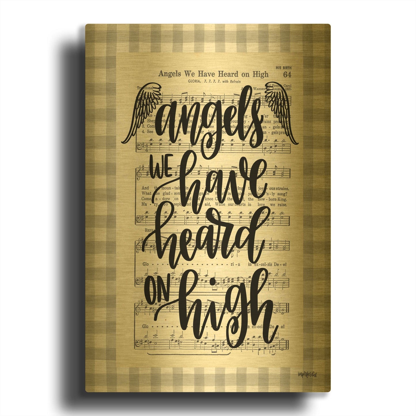 'Angels We Have Heard' By Imperfect Dust Gold Metal Wall Art
