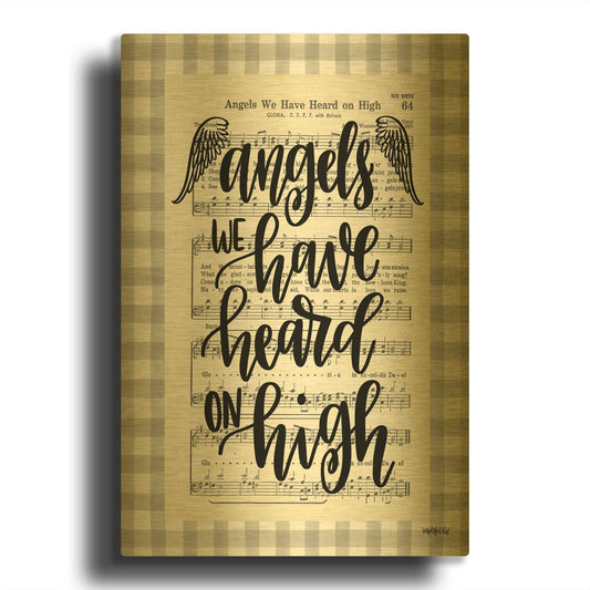'Angels We Have Heard' By Imperfect Dust Gold Metal Wall Art