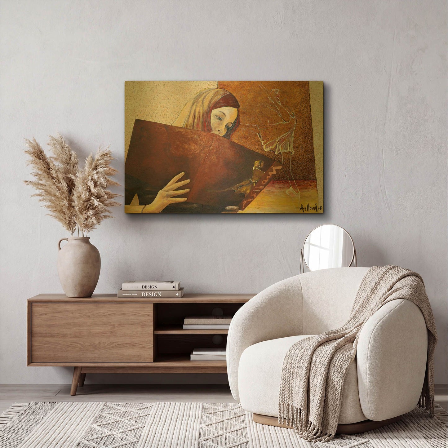 'The Viewer' By Samedin Asllani Gold Metal Wall Art