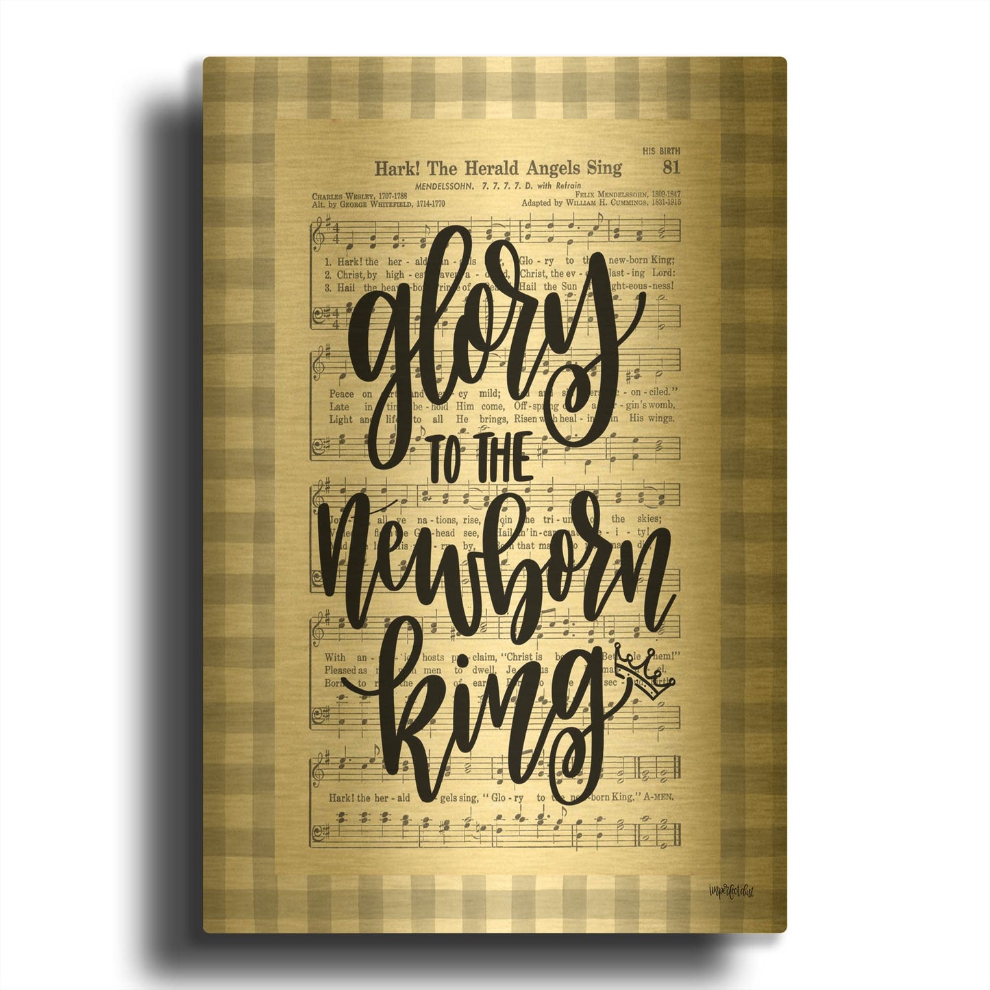 'Angels We Have Heard II' By Imperfect Dust Gold Metal Wall Art