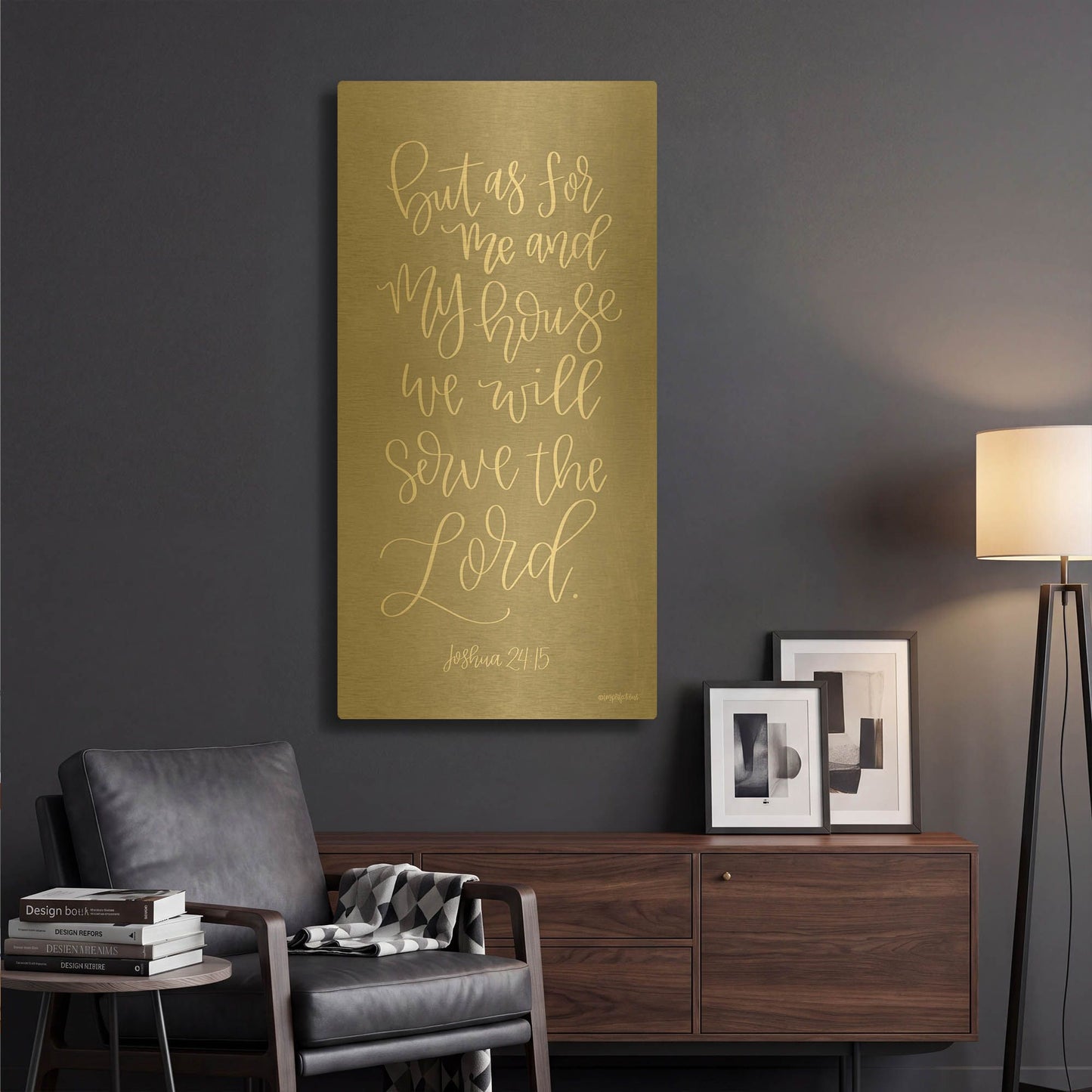 'Serve the Lord' By Imperfect Dust Gold Metal Wall Art