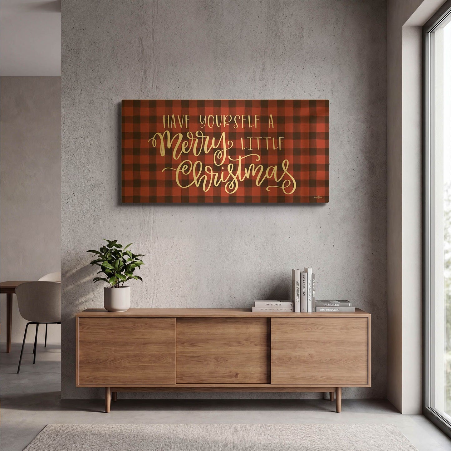 'Merry Little Christmas' By Imperfect Dust Gold Metal Wall Art