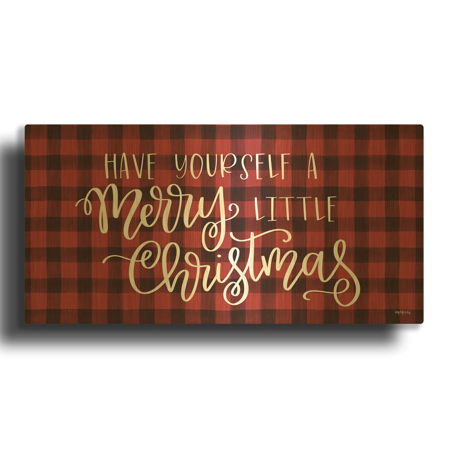 'Merry Little Christmas' By Imperfect Dust Gold Metal Wall Art