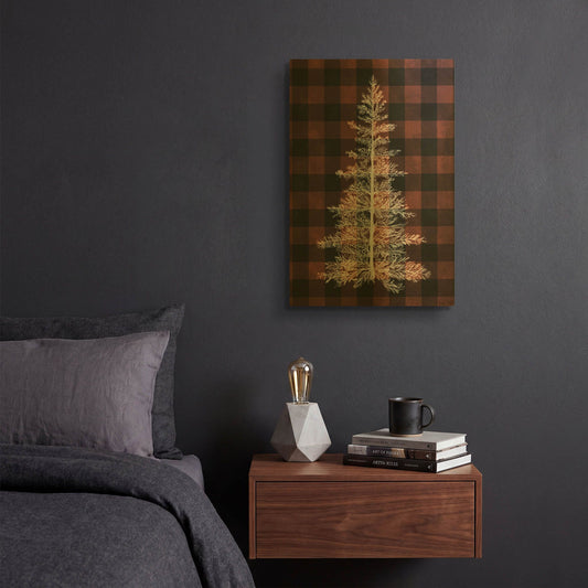'Buffalo Pine Red' By House Fenway Gold Metal Wall Art