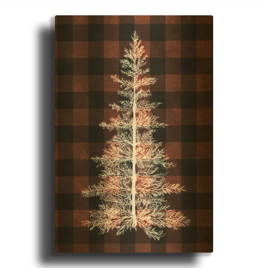 'Buffalo Pine Red' By House Fenway Gold Metal Wall Art