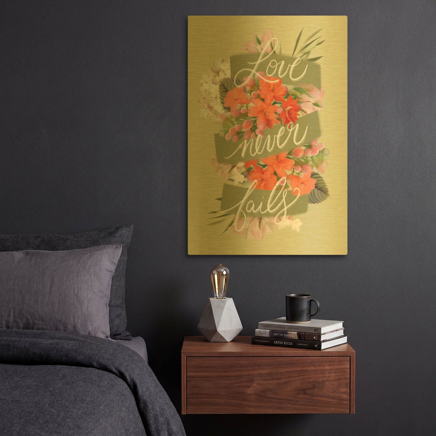 'Love Never Fails' By House Fenway Gold Metal Wall Art