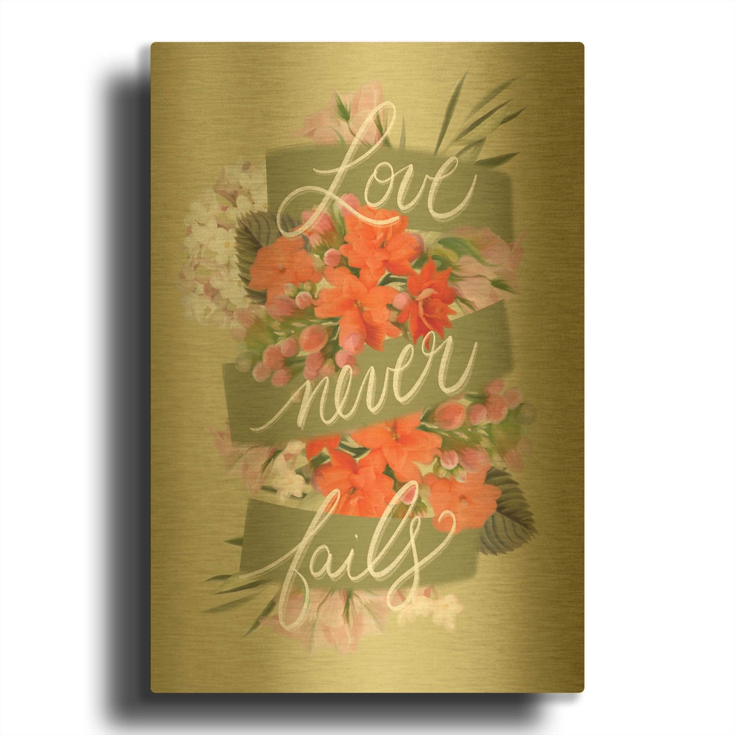 'Love Never Fails' By House Fenway Gold Metal Wall Art