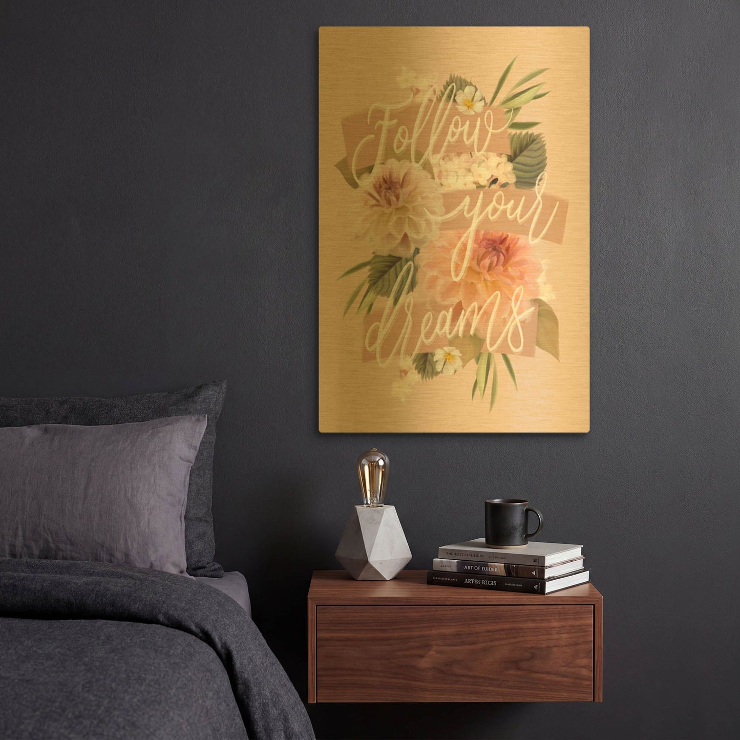 'Follow Your Dreams' By House Fenway Gold Metal Wall Art