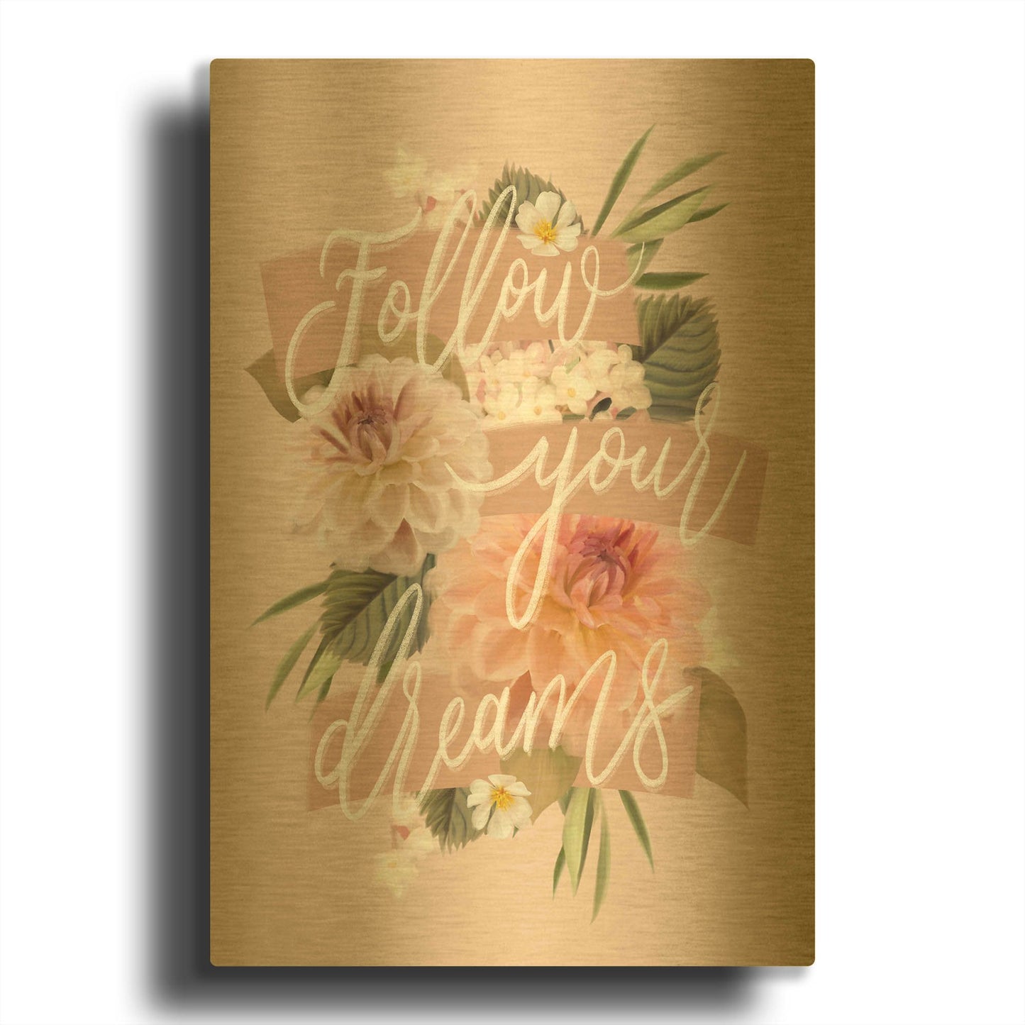 'Follow Your Dreams' By House Fenway Gold Metal Wall Art