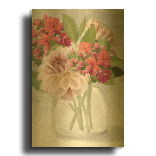 'Dahlia Bouquet' By House Fenway Gold Metal Wall Art