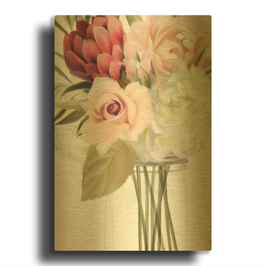 'Spring Mason Jar' By House Fenway Gold Metal Wall Art