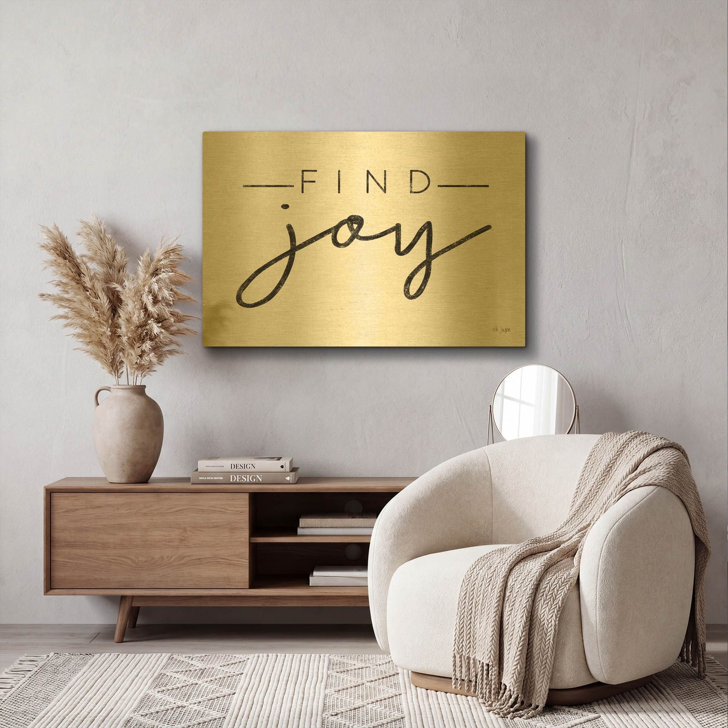 'Find Joy' By Jaxn Blvd Gold Metal Wall Art
