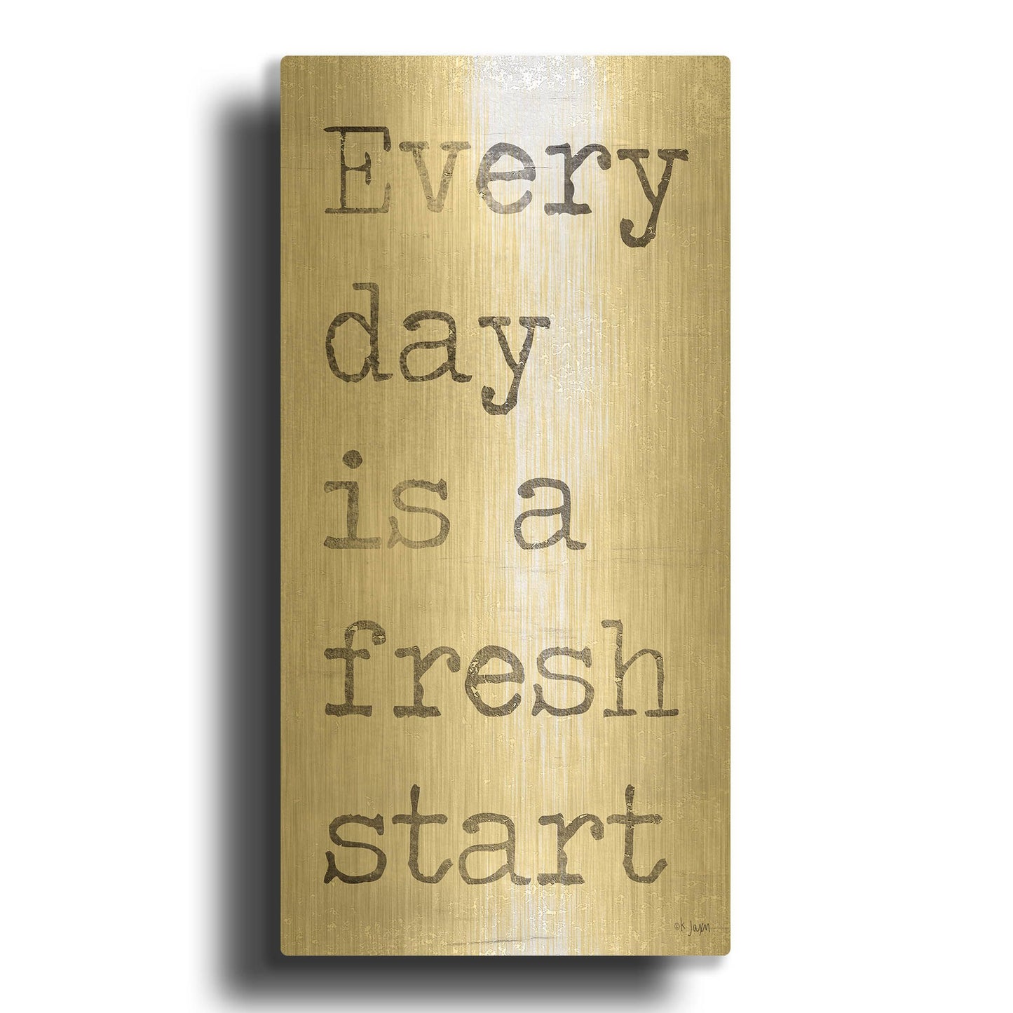 'Every Day is a Fresh Start' By Jaxn Blvd Gold Metal Wall Art