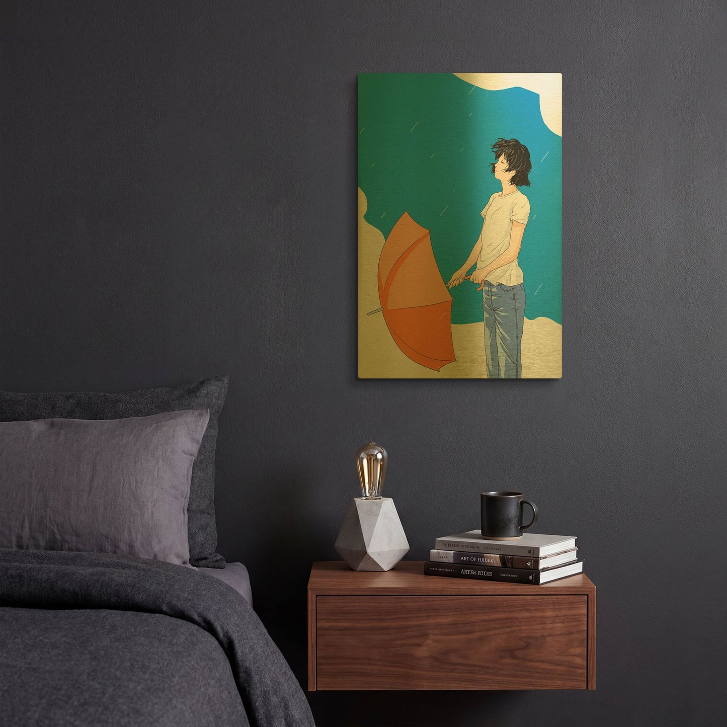 'After the Rain' By Sai Tamiya Gold Metal Wall Art