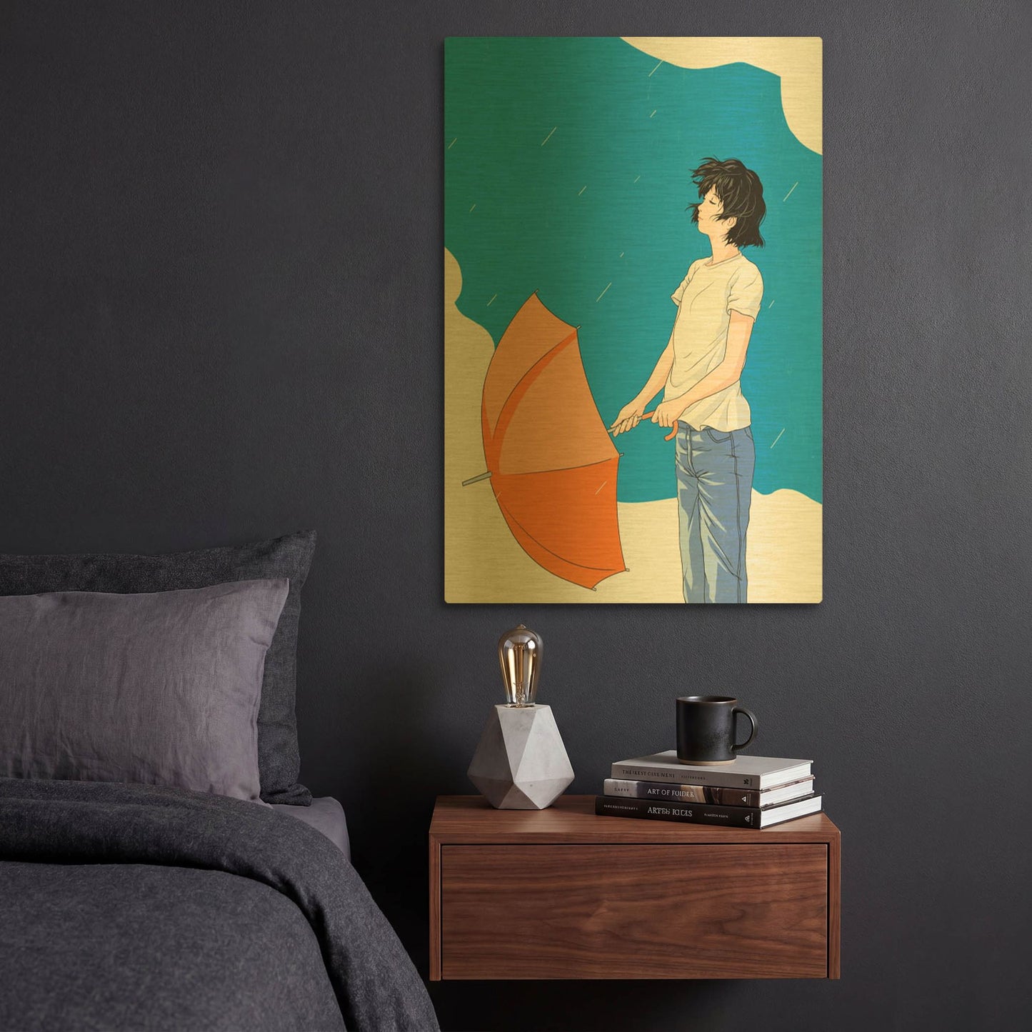 'After the Rain' By Sai Tamiya Gold Metal Wall Art