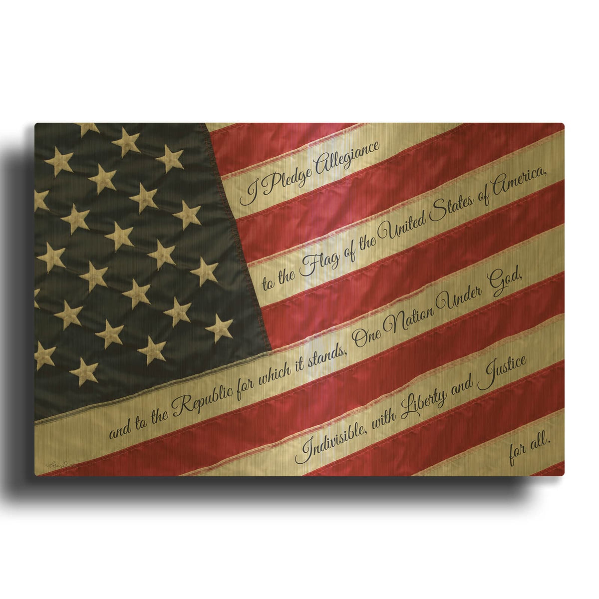 'I Pledge Allegiance II' By Lori Deiter Gold Metal Wall Art