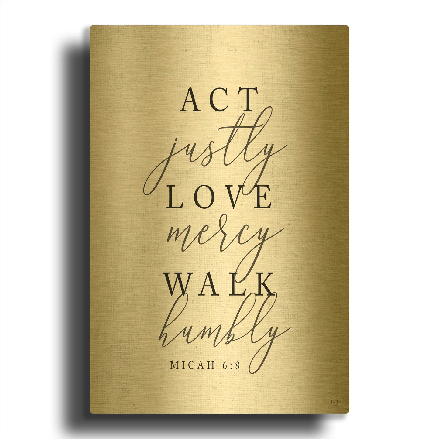 'Act Justly' By Lux + Me Gold Metal Wall Art