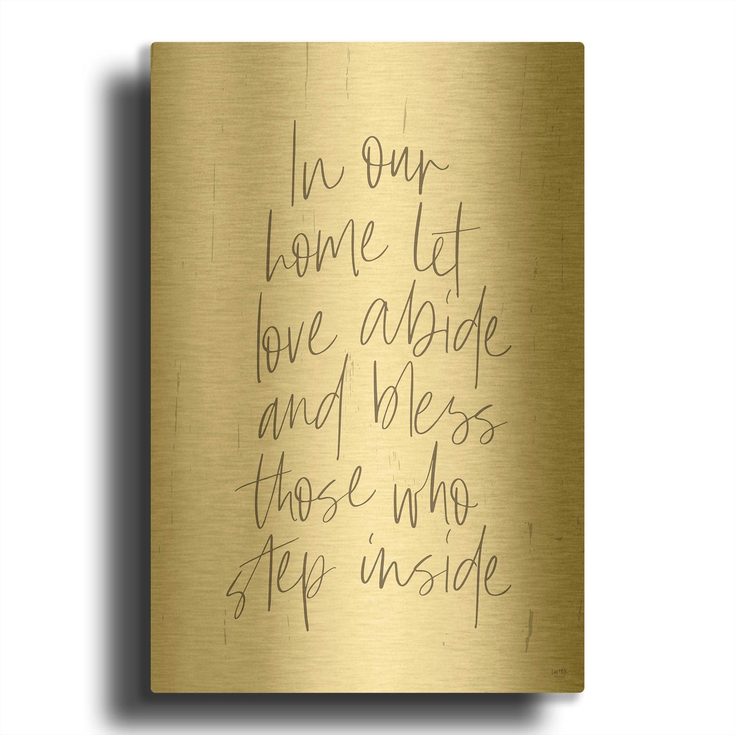 'Let Love Abide' By Lux + Me Gold Metal Wall Art