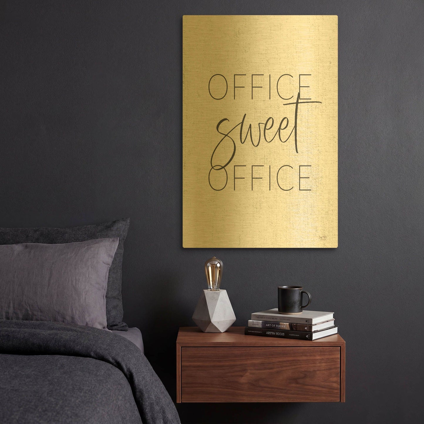 'Office Sweet Office' By Lux + Me Gold Metal Wall Art