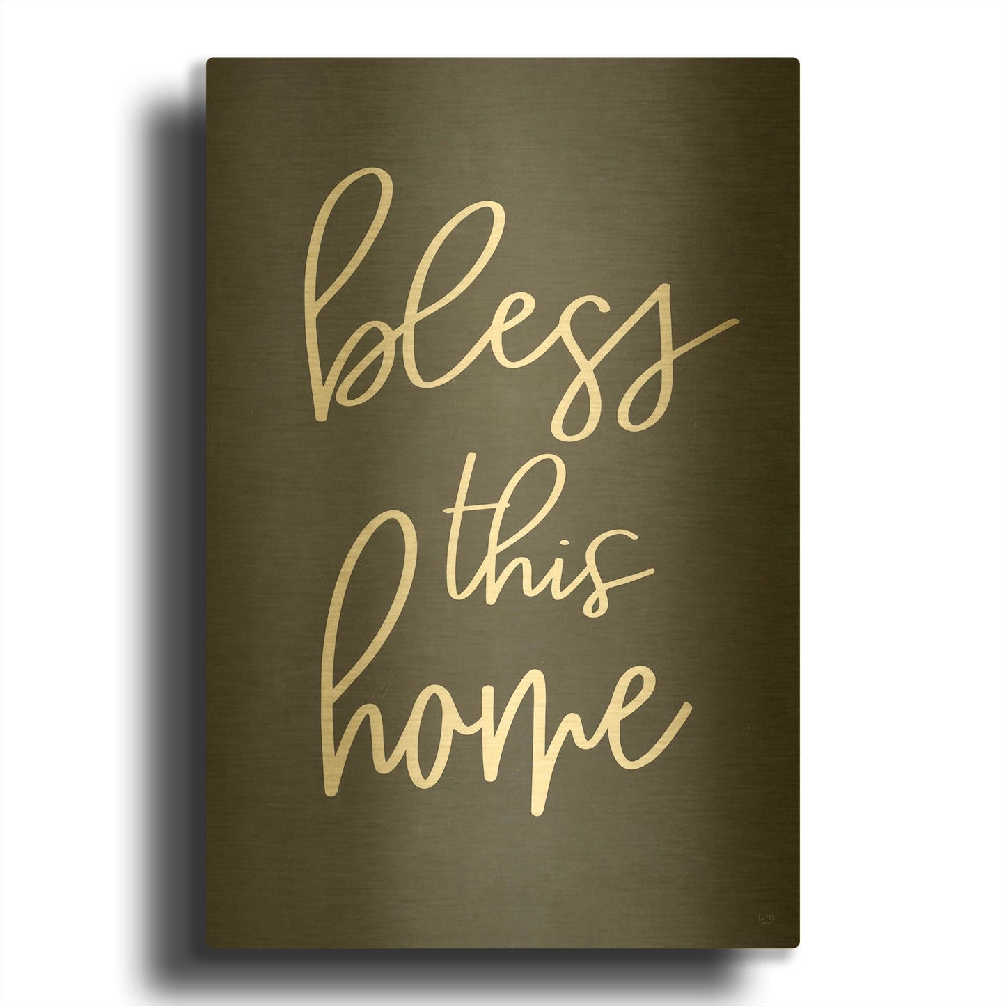 'Bless This Home' By Lux + Me Gold Metal Wall Art