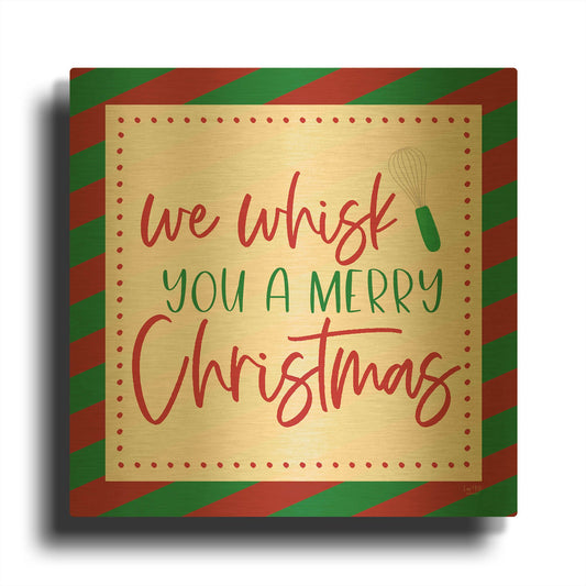 'We Wisk You a Merry Christmas' By Lux + Me Gold Metal Wall Art