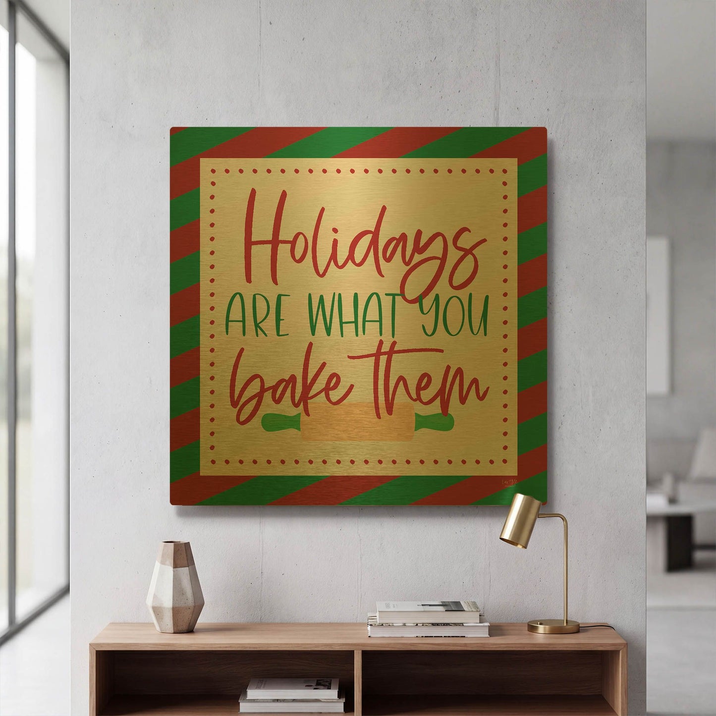 'Holidays are What You Bake Them' By Lux + Me Gold Metal Wall Art