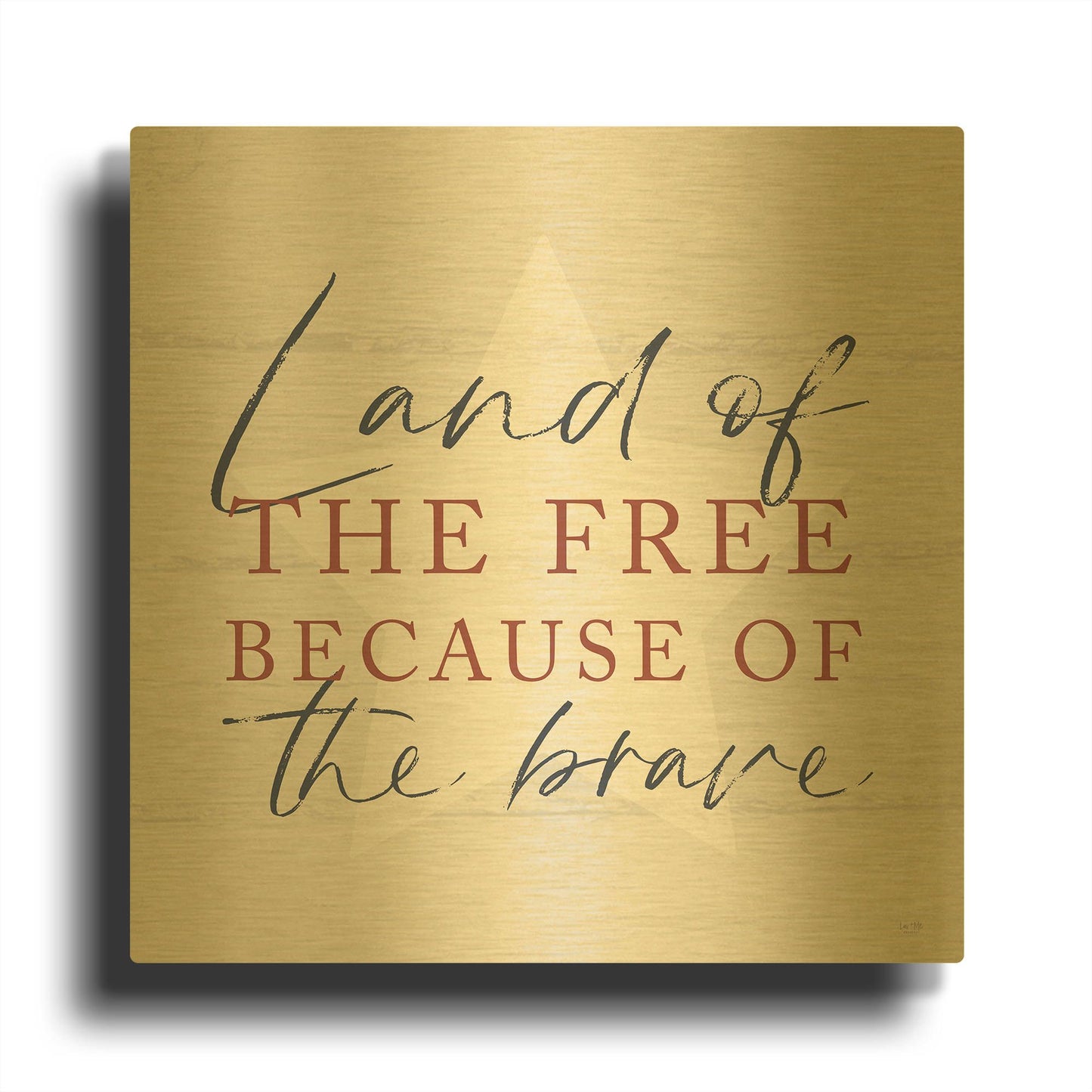 'Land of the Free' By Lux + Me Gold Metal Wall Art