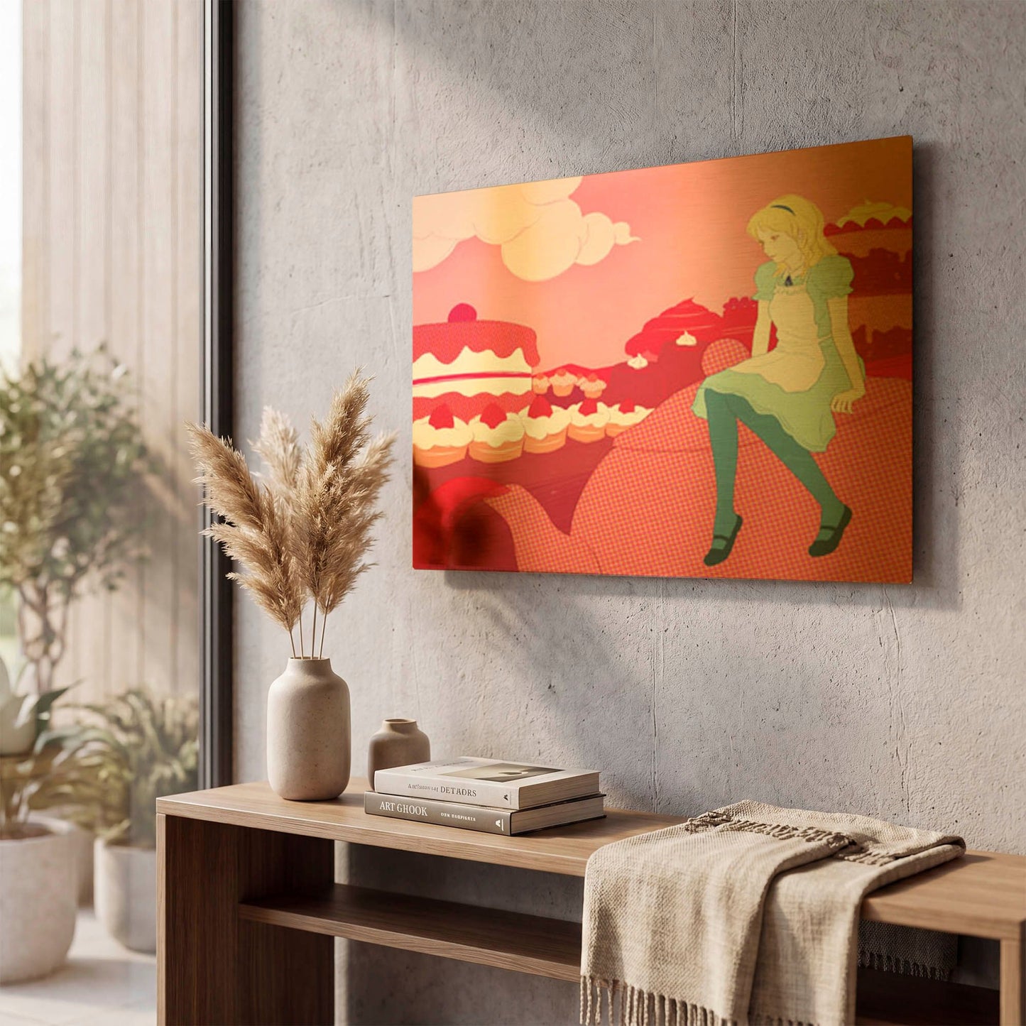 'Alice in the Candy World' By Sai Tamiya Gold Metal Wall Art