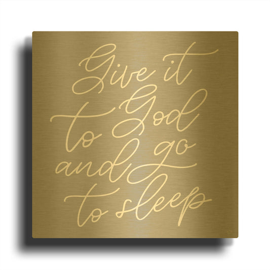 'Give It to God' By Lux + Me Gold Metal Wall Art