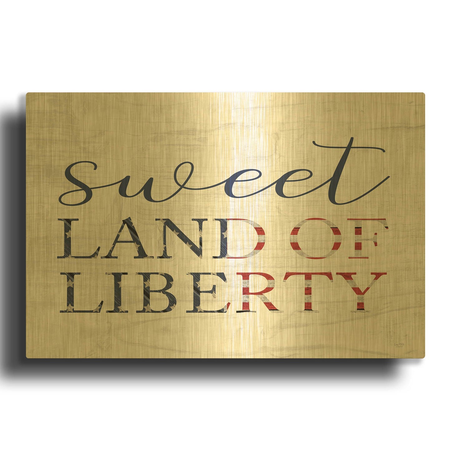 'Sweet Land of Liberty II' By Lux + Me Gold Metal Wall Art