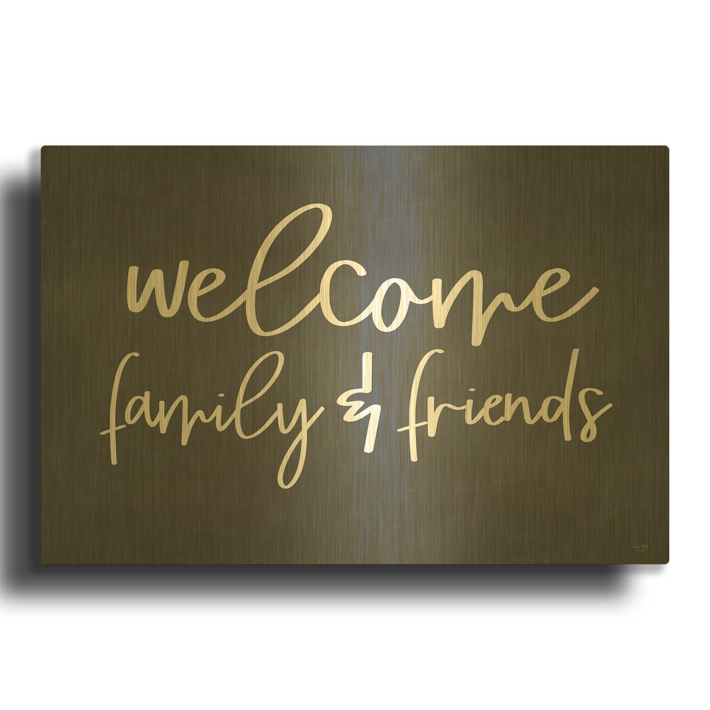 'Welcome Family & Friends' By Lux + Me Gold Metal Wall Art
