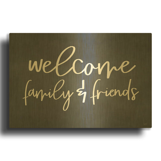 'Welcome Family & Friends' By Lux + Me Gold Metal Wall Art