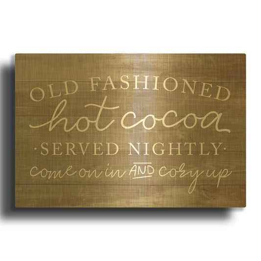 'Old Fashion Hot Cocoa' By Lux + Me Gold Metal Wall Art