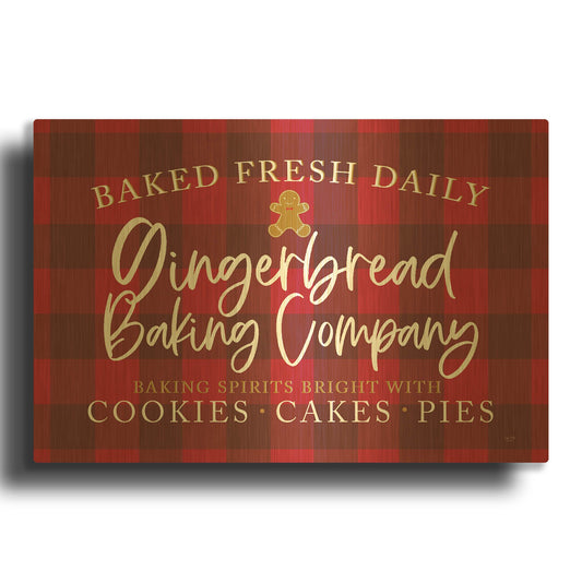 'Gingerbread Baking Company' By Lux + Me Gold Metal Wall Art