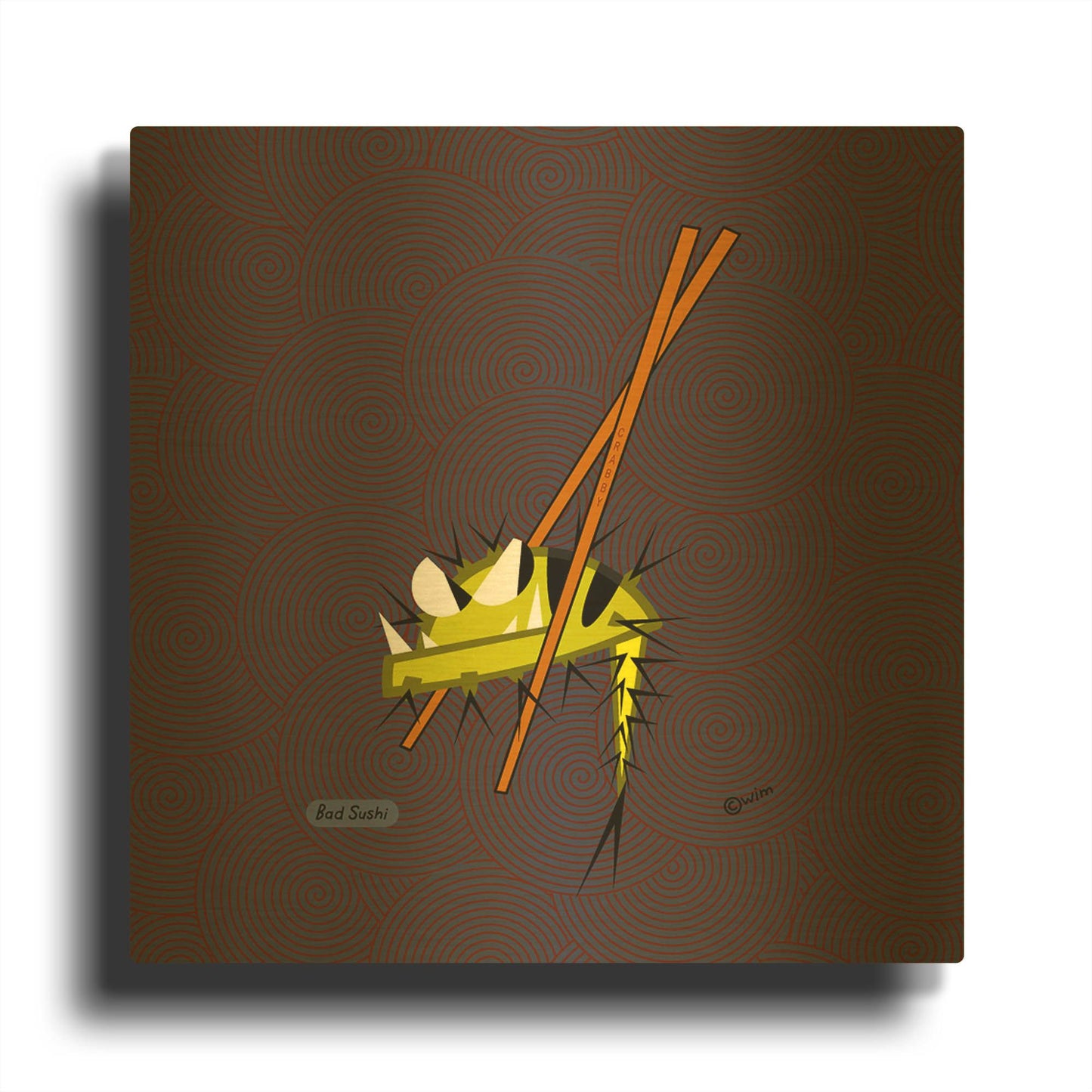 'Crabby' By Chuck Wimmer Gold Metal Wall Art