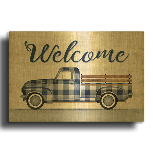 'Welcome Truck' By Marla Rae Gold Metal Wall Art