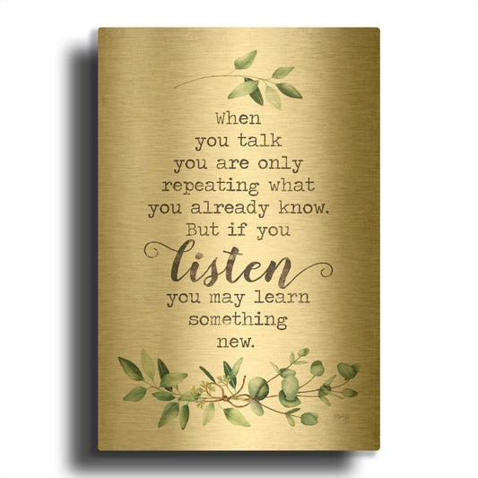 'Listen and Learn' By Marla Rae Gold Metal Wall Art